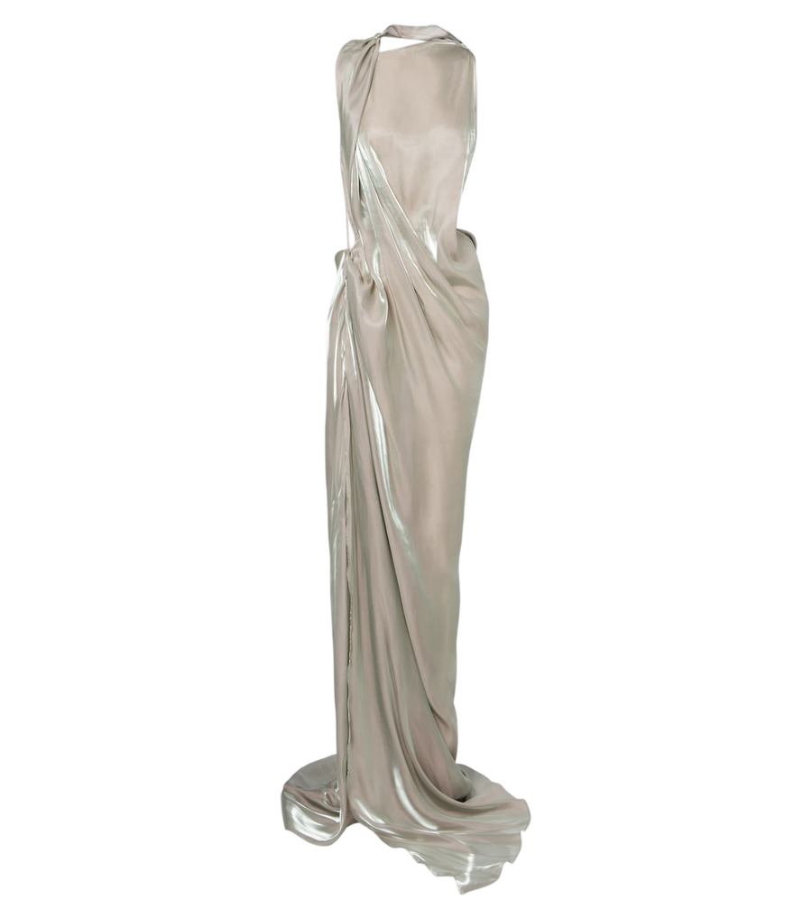 Robe longue Maticevski Glow Up drapée, dos ouvert