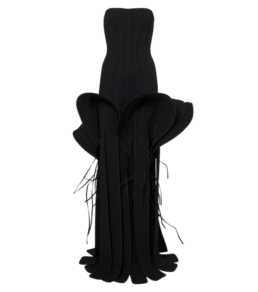 Maticevski Kingdom fringed peplum gown