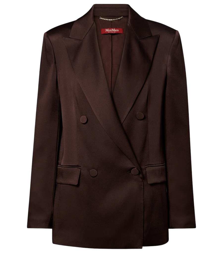 Max Mara Arca double-breasted satin blazer