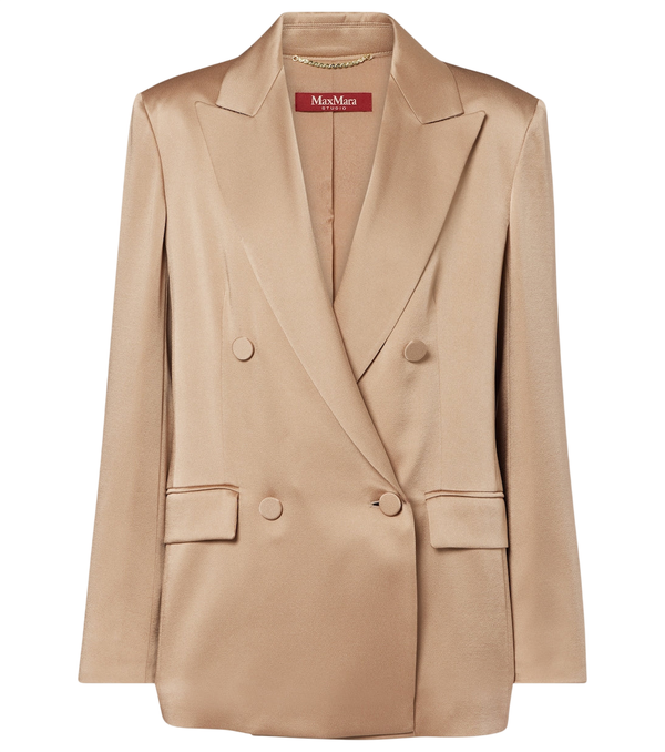 Max Mara Arca double-breasted satin blazer