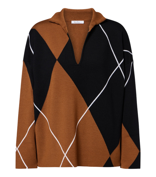 Max Mara Argyle virgin wool sweater