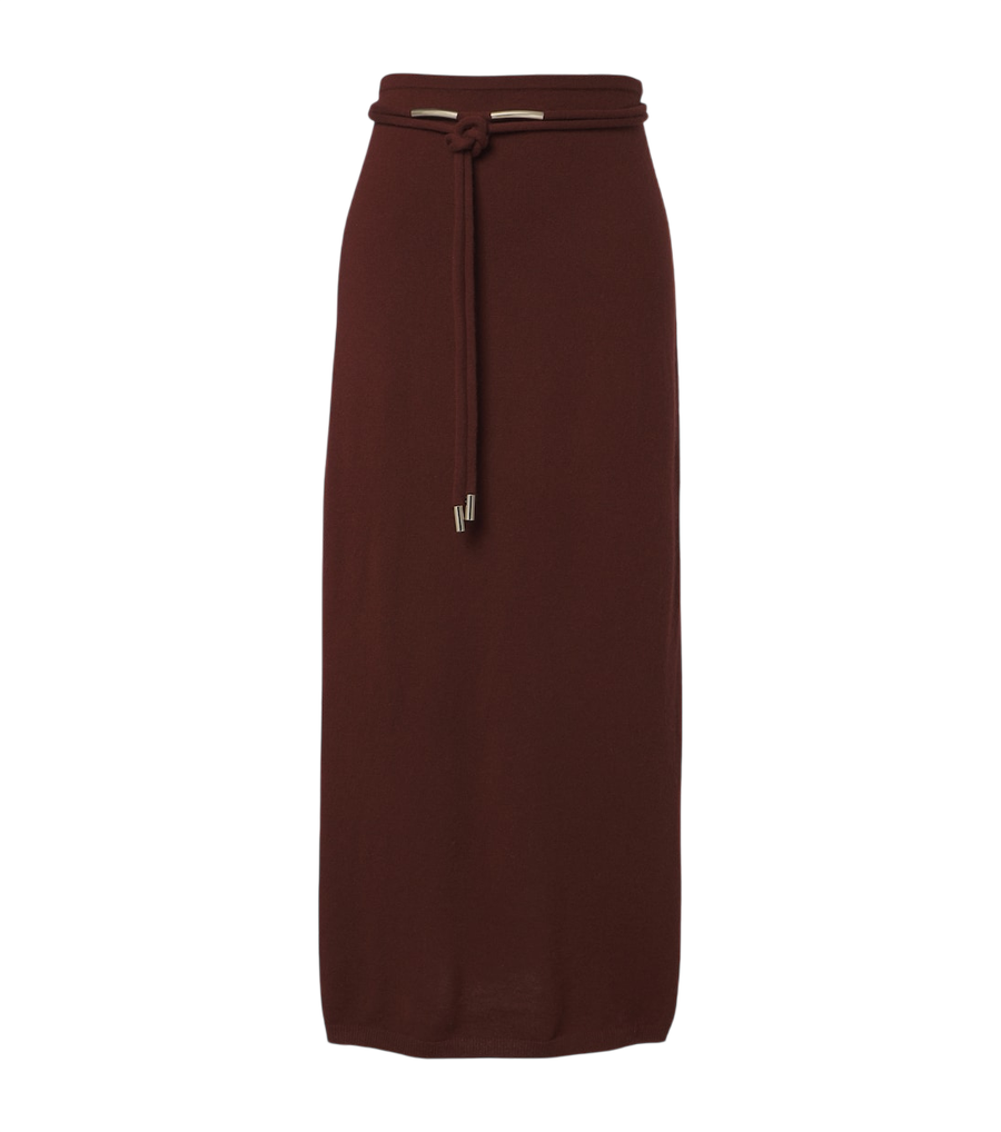 Max Mara Belted cashmere maxi skirt