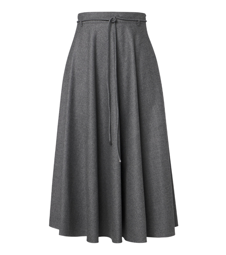 Jupe midi plissée ceinturée en mélange de cachemire Max Mara