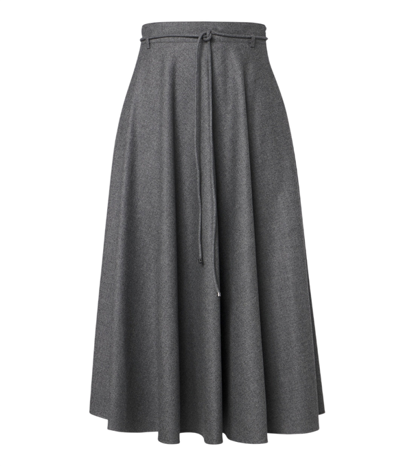 Jupe midi plissée ceinturée en mélange de cachemire Max Mara