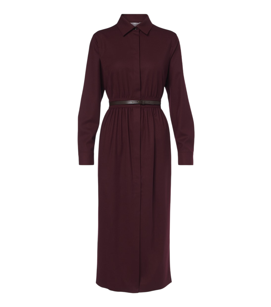 Max Mara Belted wool-blend shirt dress