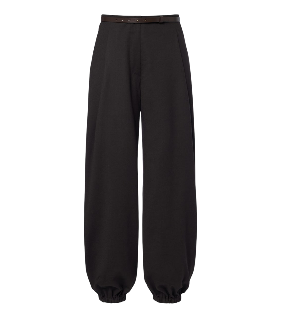 Max Mara Belted wool-blend wide-leg pants