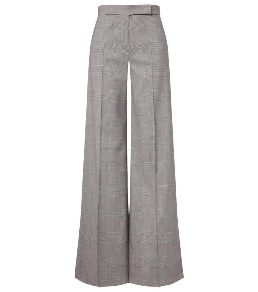 Max Mara Checked virgin wool wide-leg pants