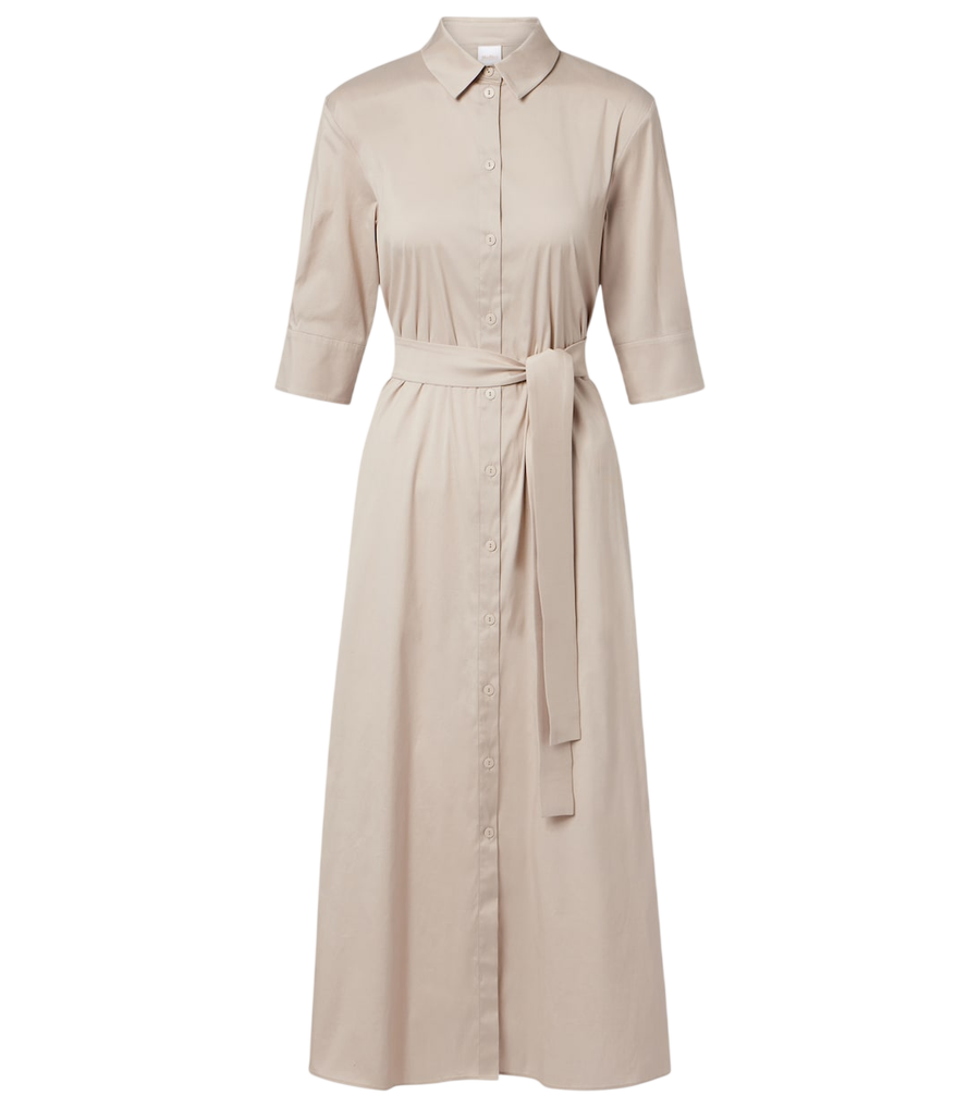 Robe midi Max Mara en mélange de coton cognac