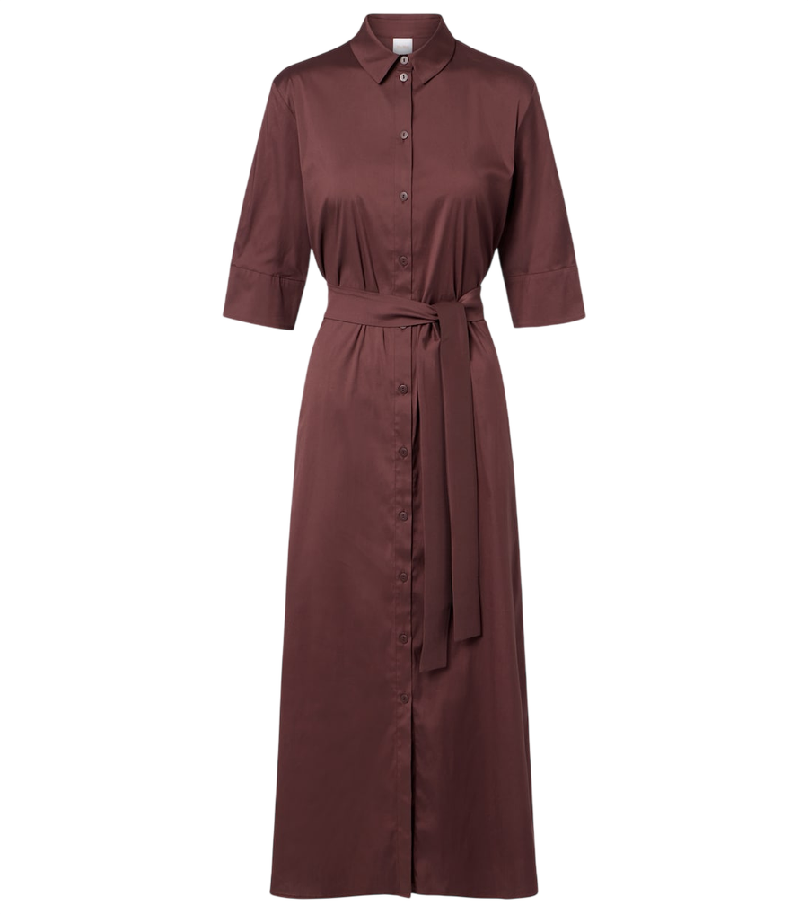 Max Mara Cognac cotton-blend midi dress