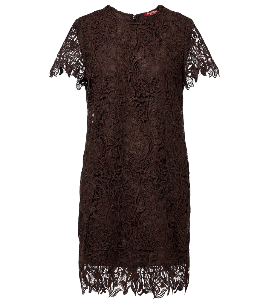 Minivestido de encaje guipur de algodón de Max Mara