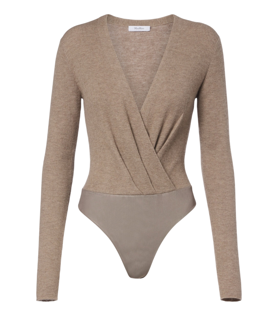 Body de punto acanalado con drapeado de cachemir de Max Mara