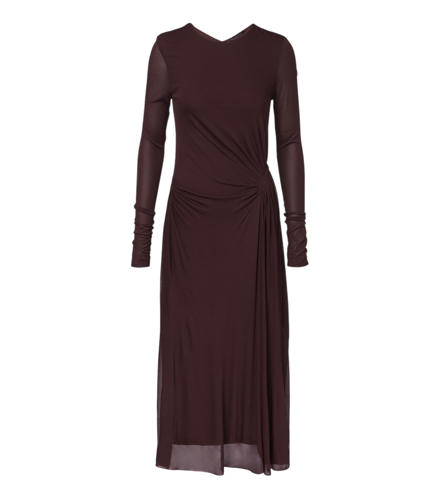 Max Mara Elegante gathered crêpe jersey midi dress