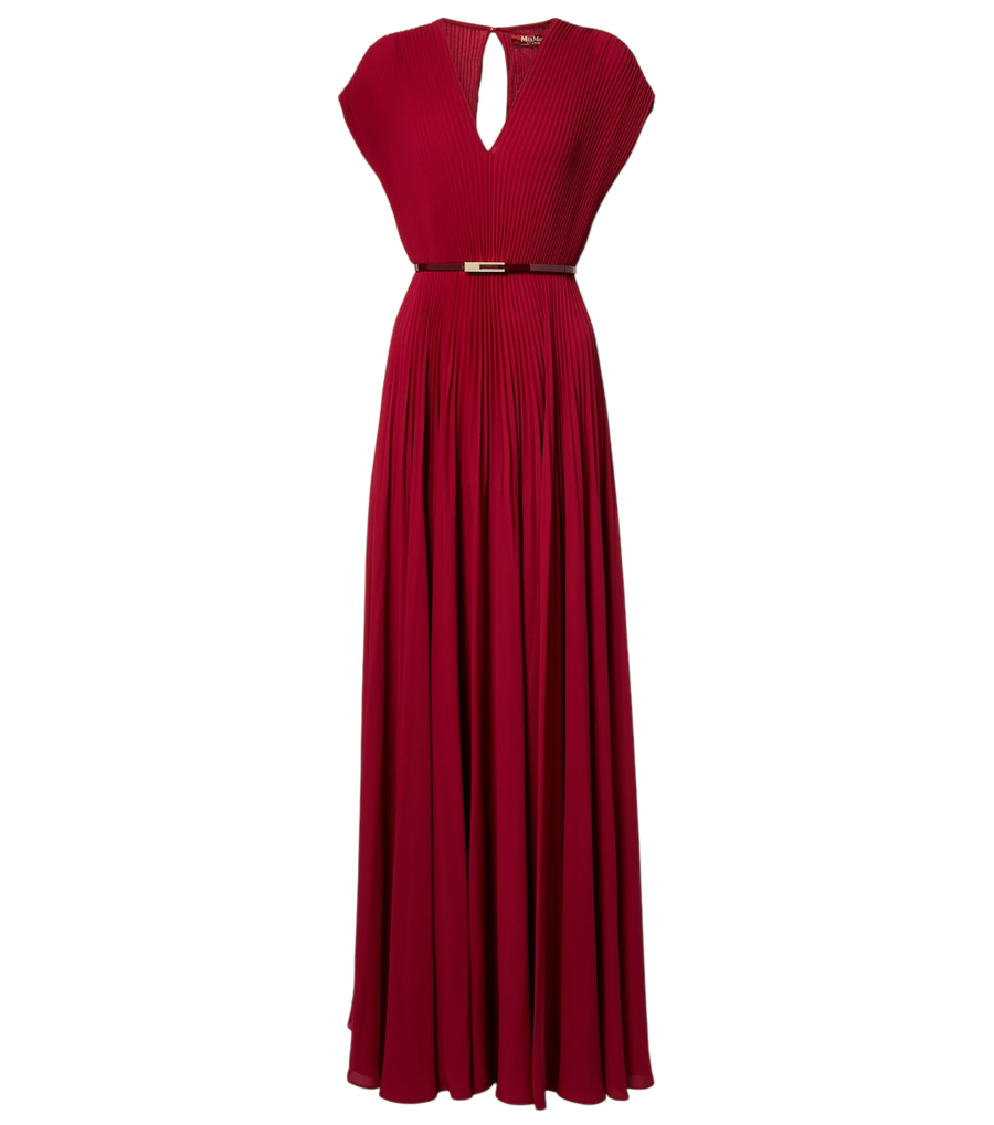 Max Mara Vestido de noite Elegante em georgette plissada