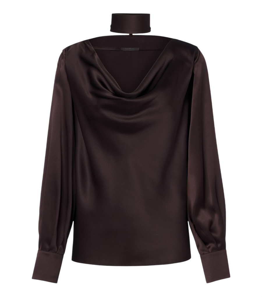 Max Mara Elegante scarf-detail silk satin blouse