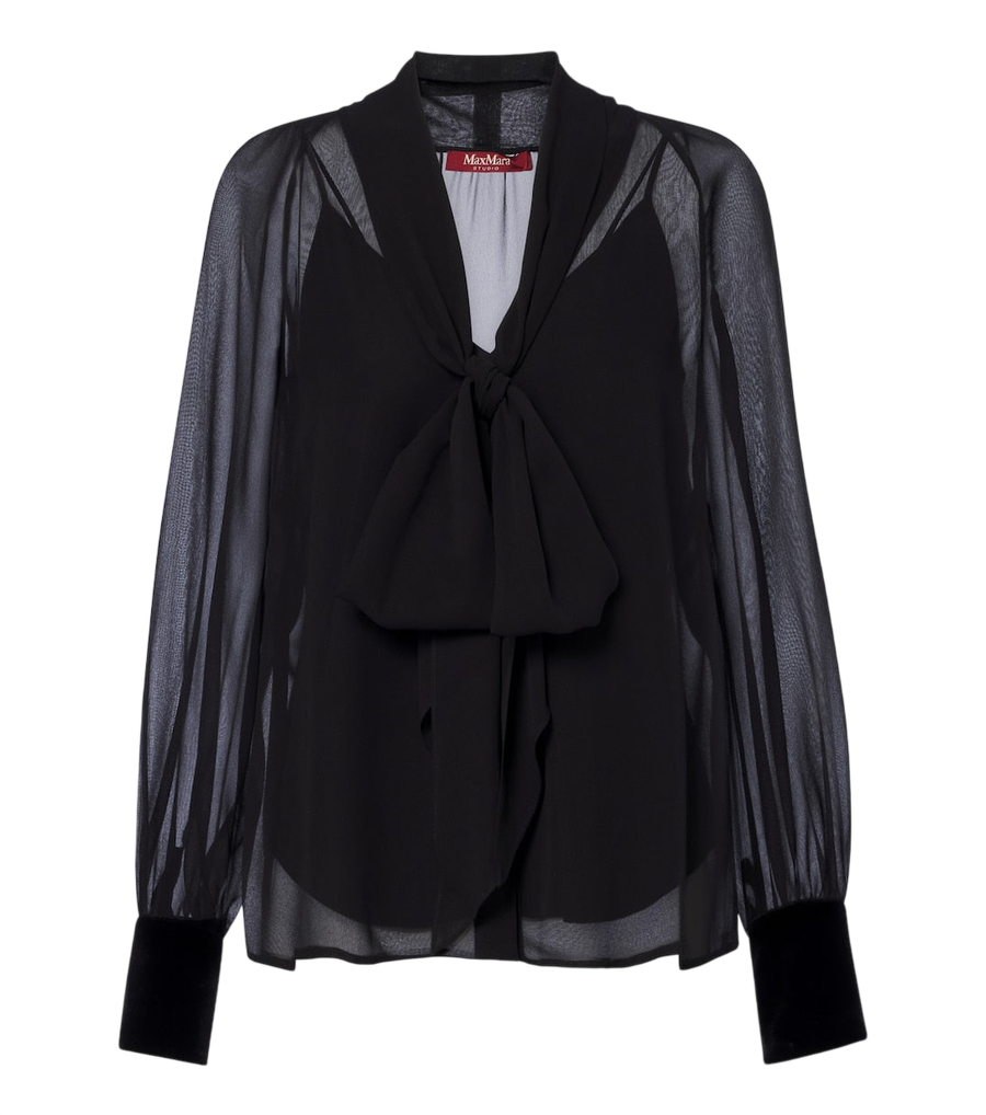 Max Mara Elegante tie-neck silk blouse
