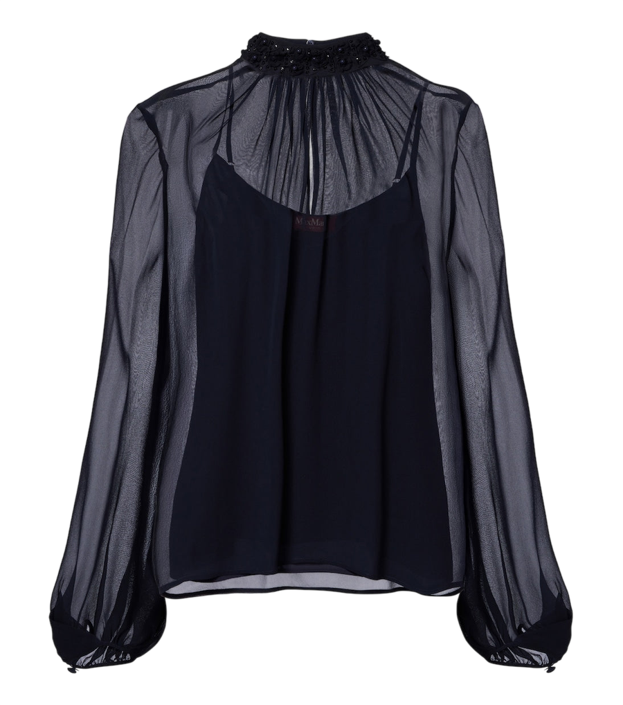 Max Mara Embellished sheer blouse