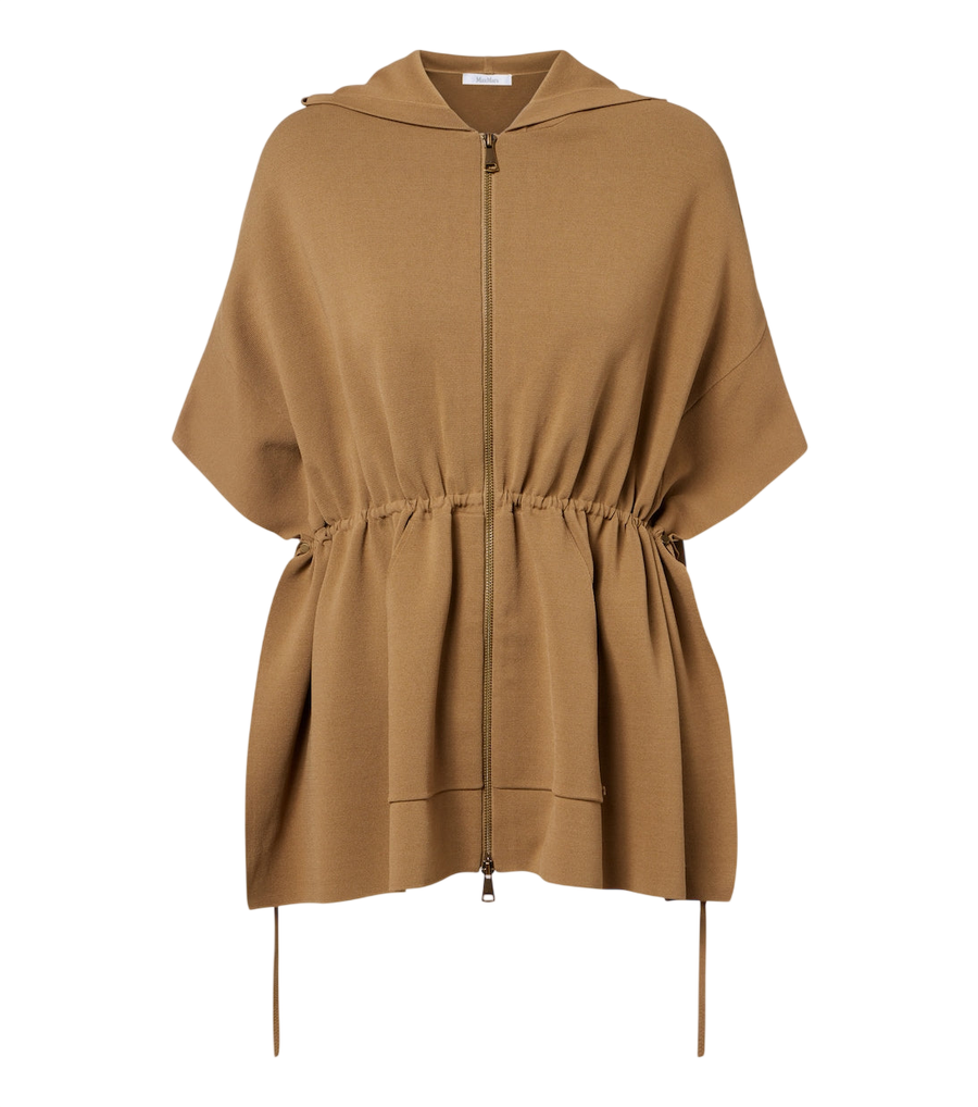 Max Mara Hooded knitted poncho