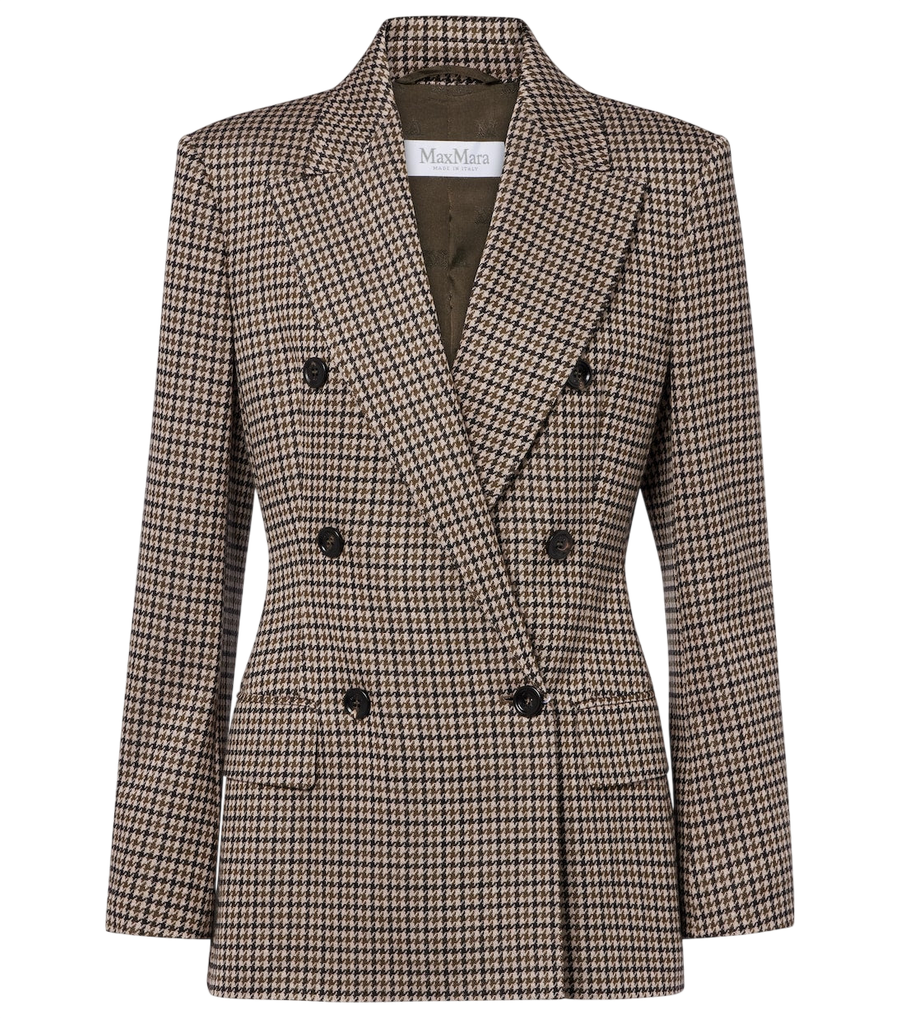 Max Mara Houndstooth double-breasted blazer