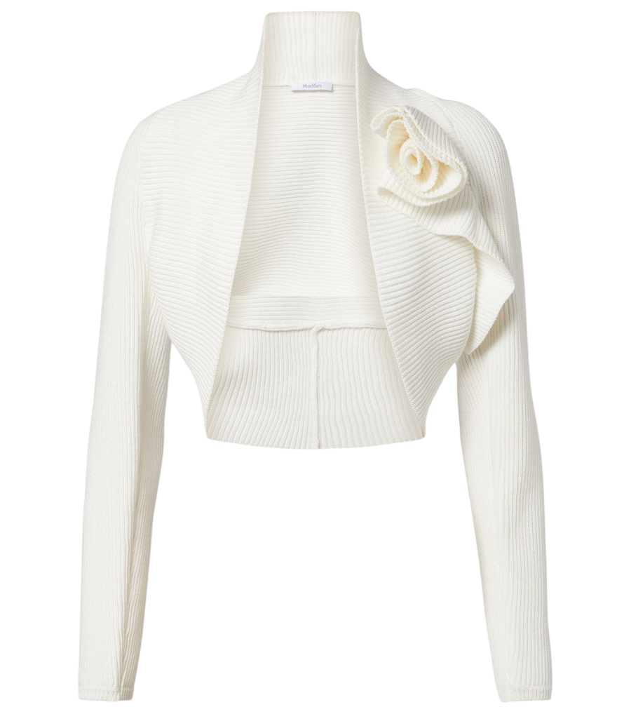 Max Mara Knitted floral-appliqué shrug