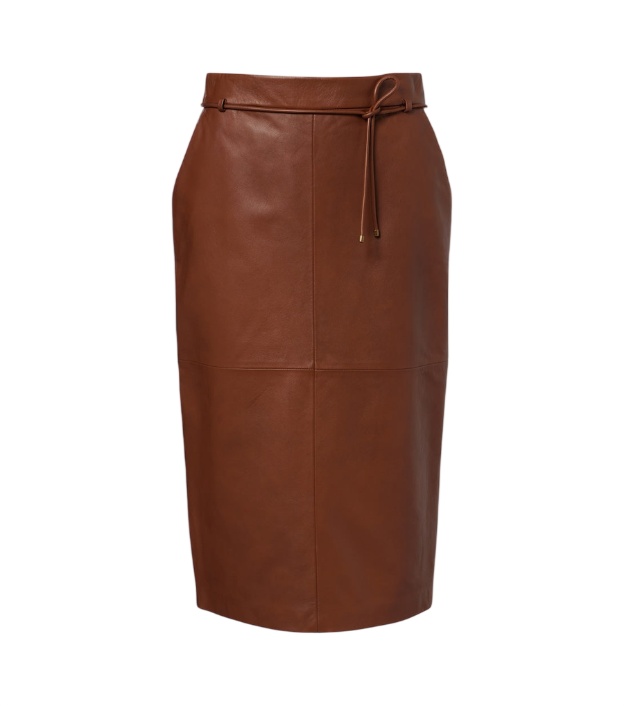 Falda midi de piel Max Mara