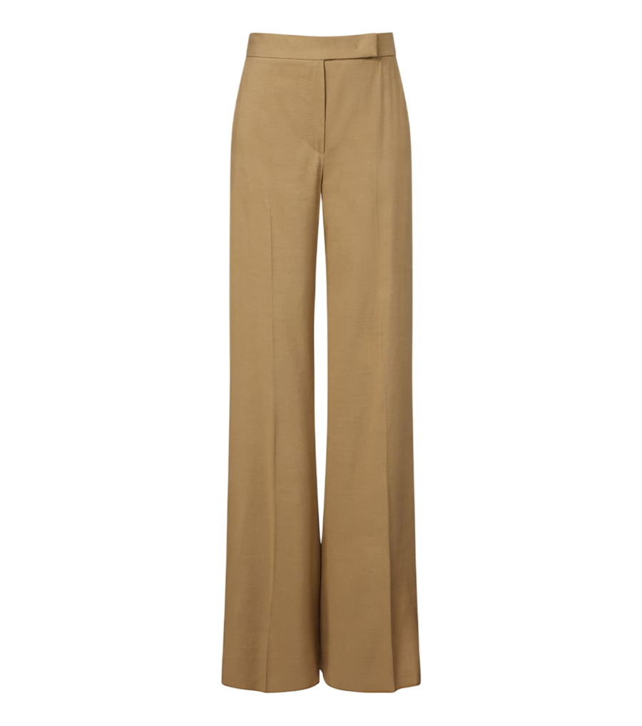 Max Mara Linen and silk twill wide-leg pants