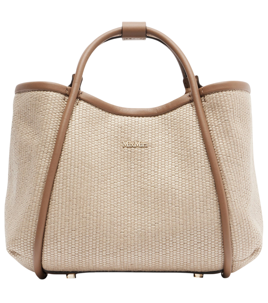 Max Mara Marin Small leather-trimmed top-handle bag