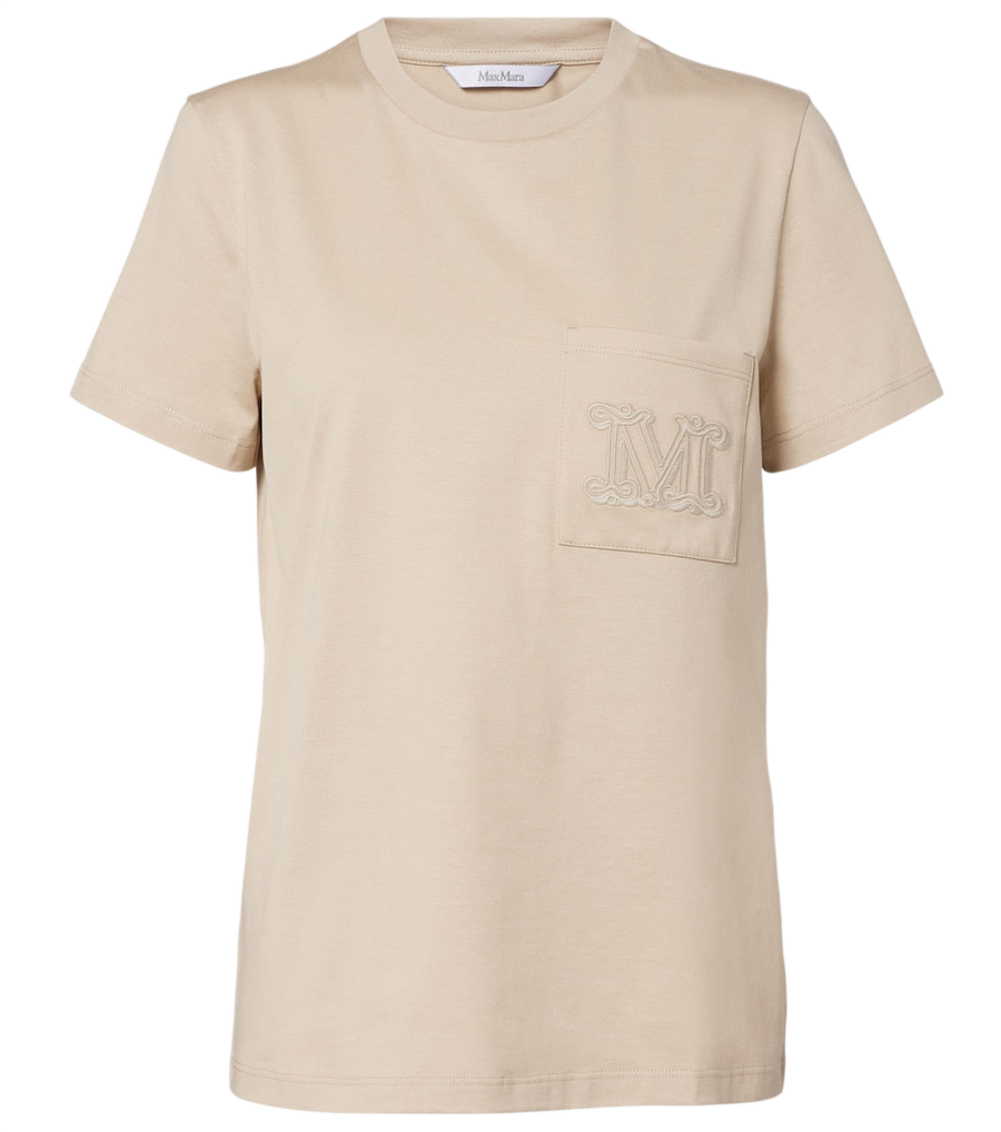 Camiseta de punto de algodón con monograma de Max Mara