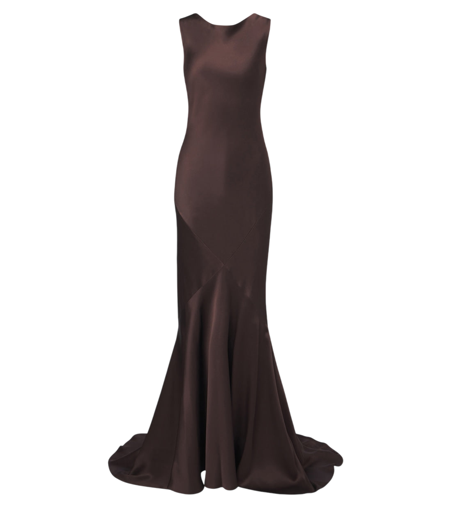 Robe longue dos nu en satin Max Mara