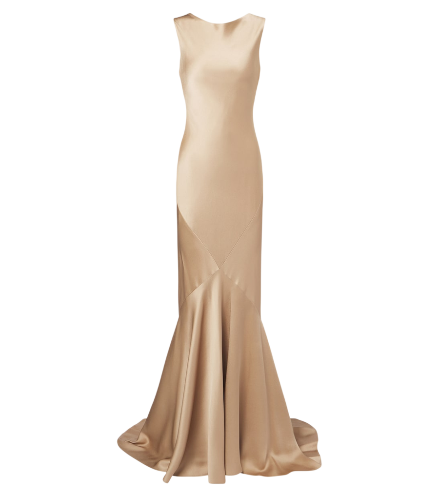 Robe longue dos nu en satin Max Mara