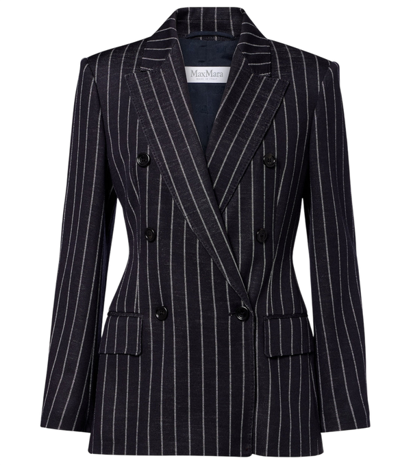 Max Mara Pinstripe double-breasted jersey blazer