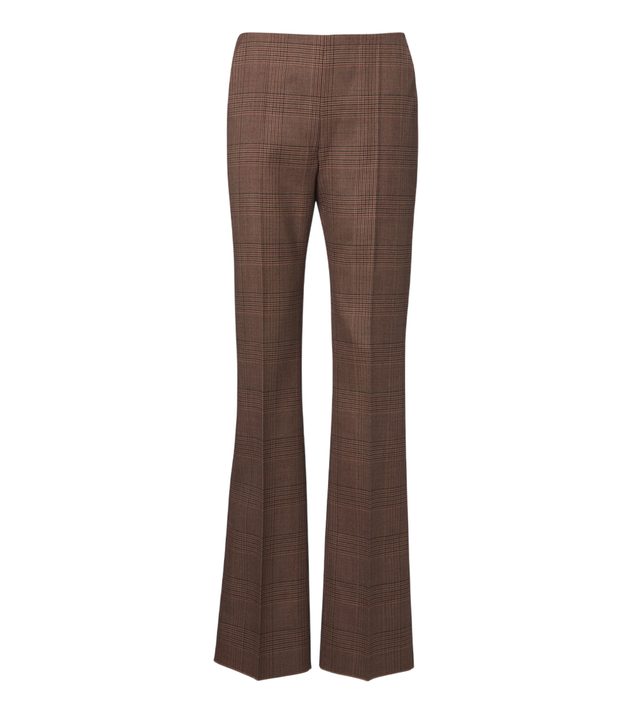 Max Mara Plaid virgin wool flared pants