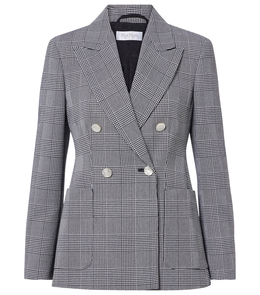 Max Mara Prince of Wales check virgin wool blazer