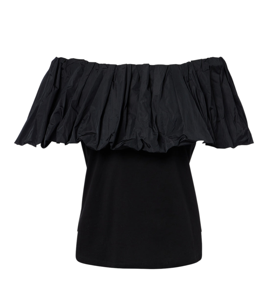 Top de algodón con volantes y hombros descubiertos de Max Mara
