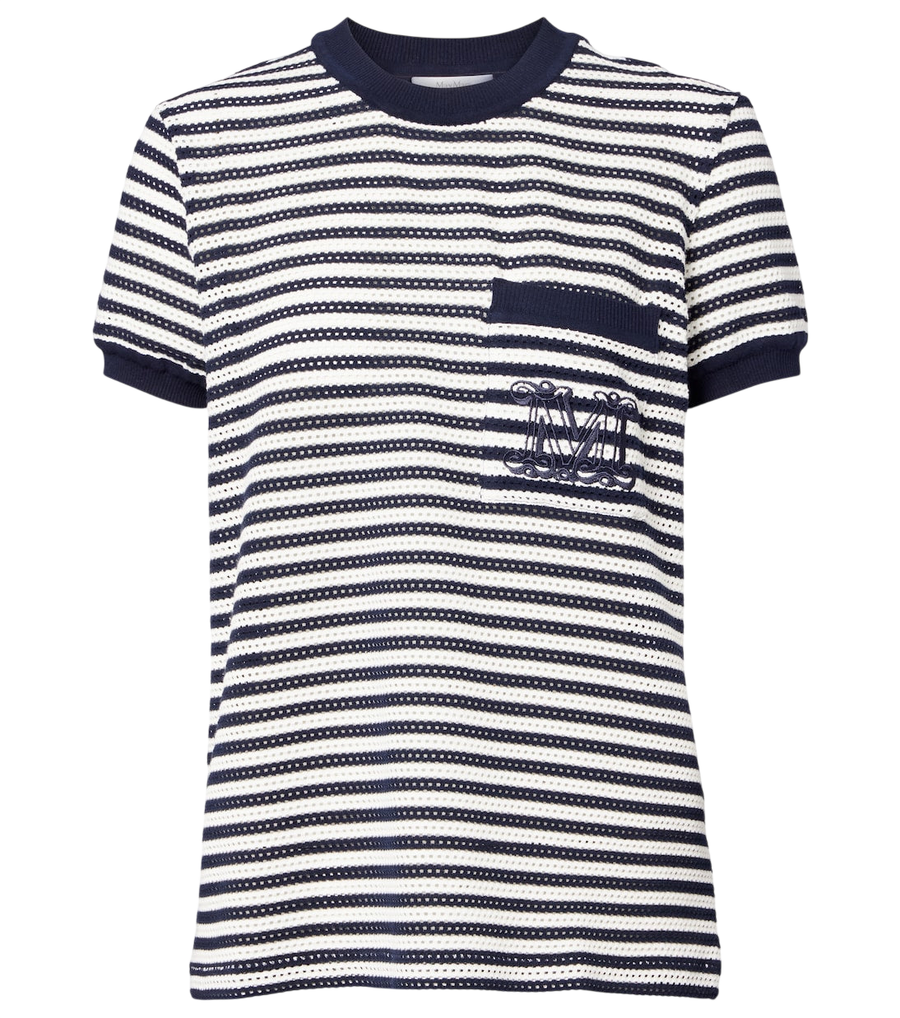 Camiseta de punto de mezcla de algodón a rayas de Max Mara