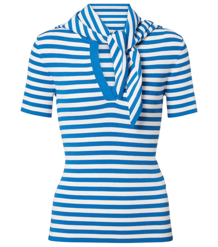 Haut en maille à détail d'écharpe rayée Max Mara