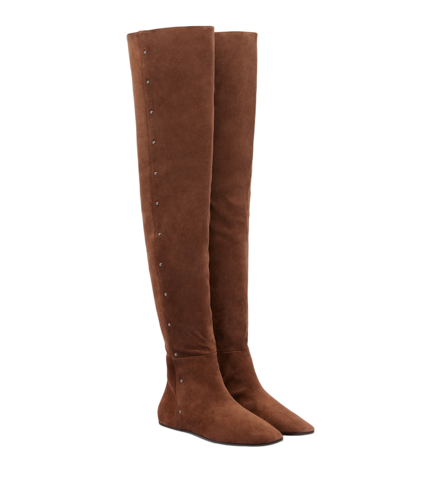 Max Mara Studded suede over-the-knee boots