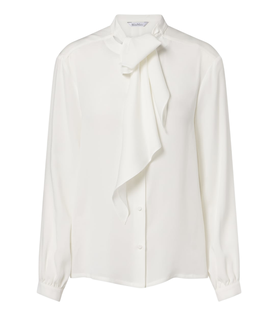 Blusa de seda con cuello lazada de Max Mara