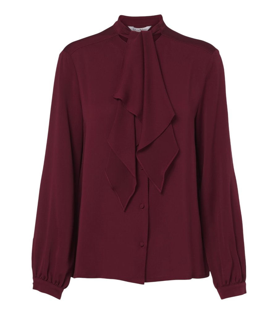 Blusa de seda con cuello lazada de Max Mara