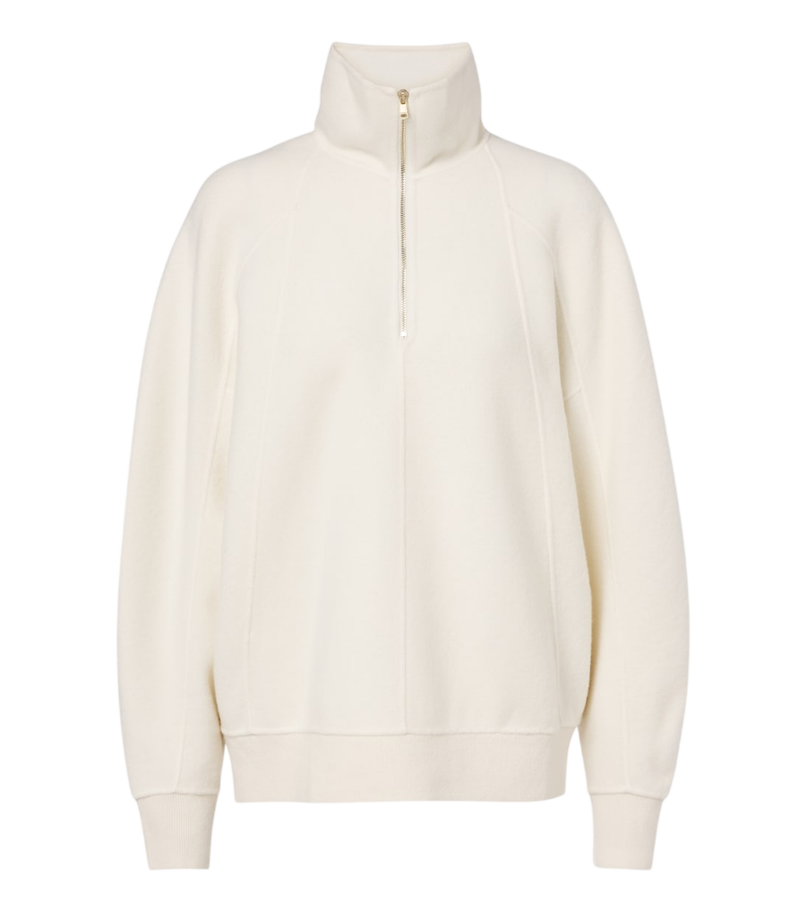 Pull demi-zippé en mélange de laine et cachemire Max Mara
