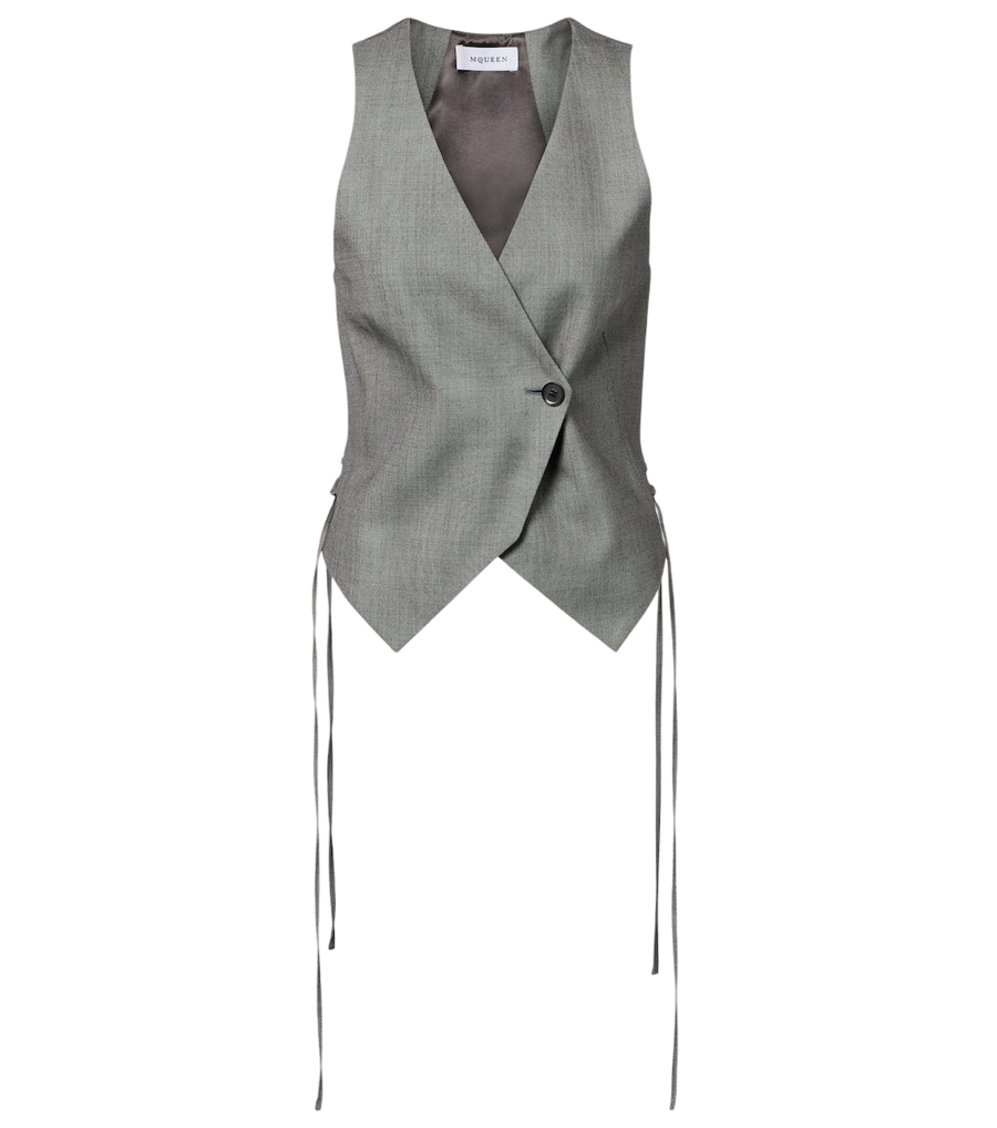 McQueen Asymmetric wool vest