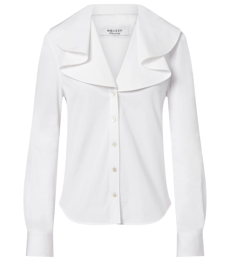 McQueen Draped cotton poplin shirt