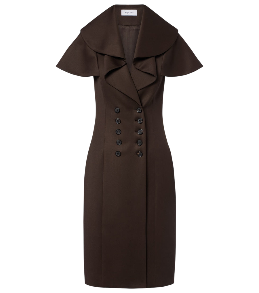 McQueen Miniabito in lana drappeggiata