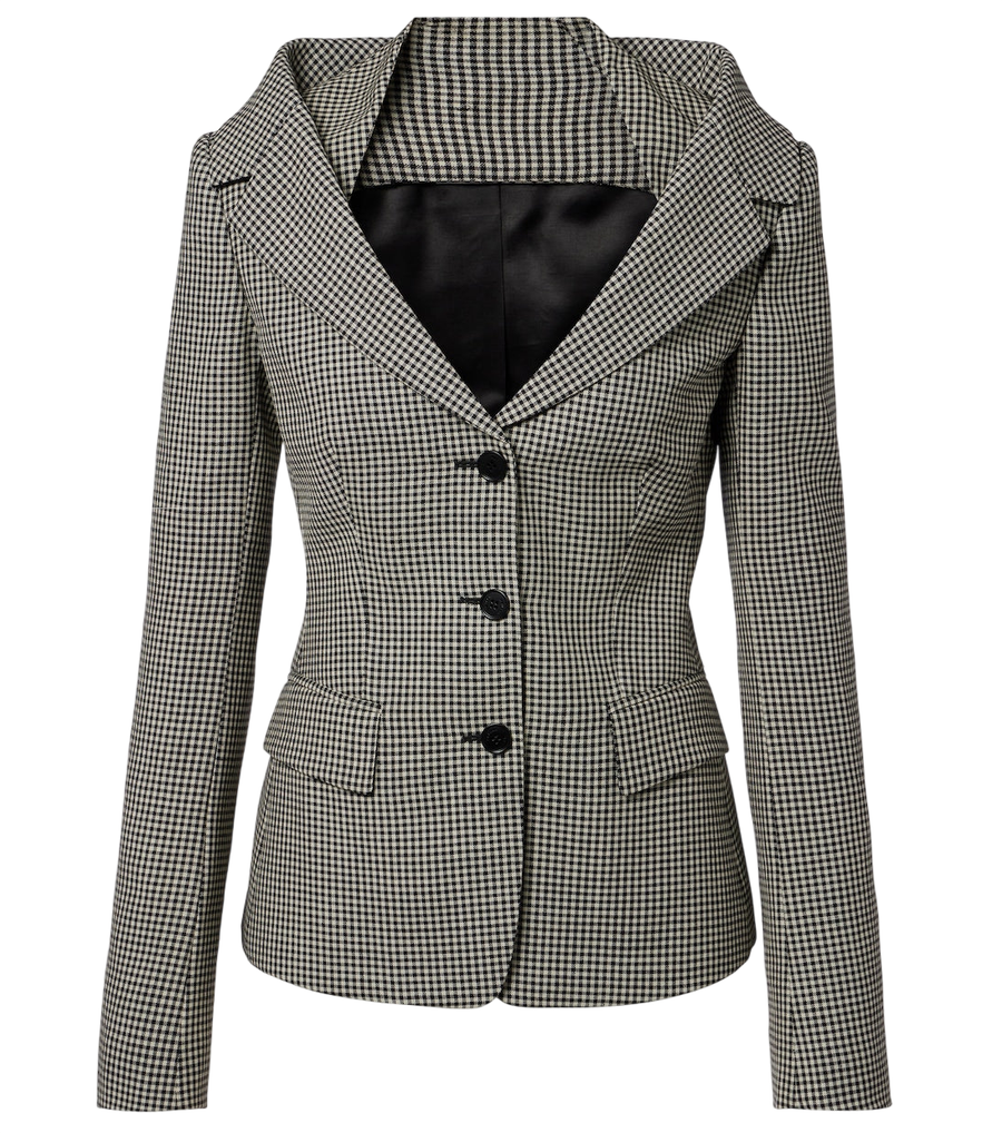 McQueen Gingham layered wool blazer
