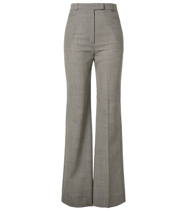 McQueen Gingham wool wide-leg pants