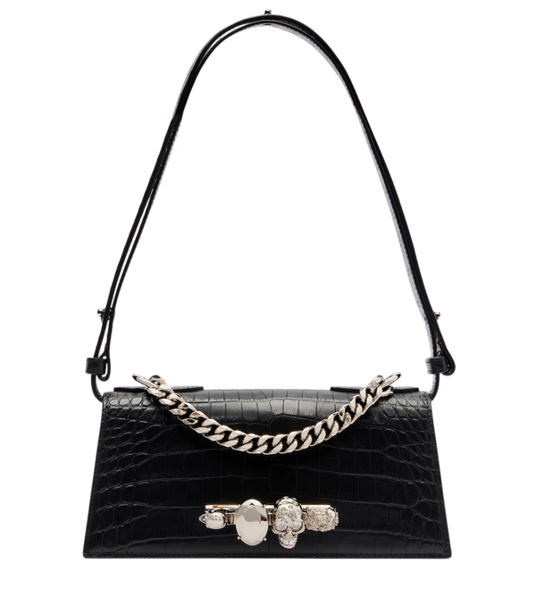 McQueen Jewelled Mini leather shoulder bag
