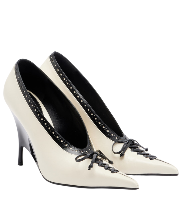 McQueen Sapatos de salto plataforma Koko em couro