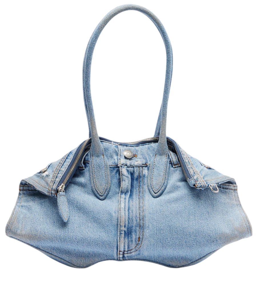 McQueen Manta Medium denim shoulder bag