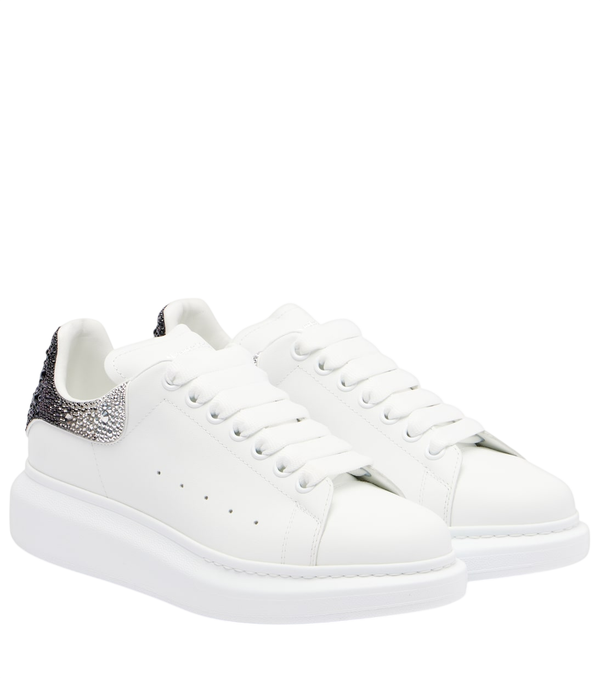 McQueen Oversized embellished leather sneakers