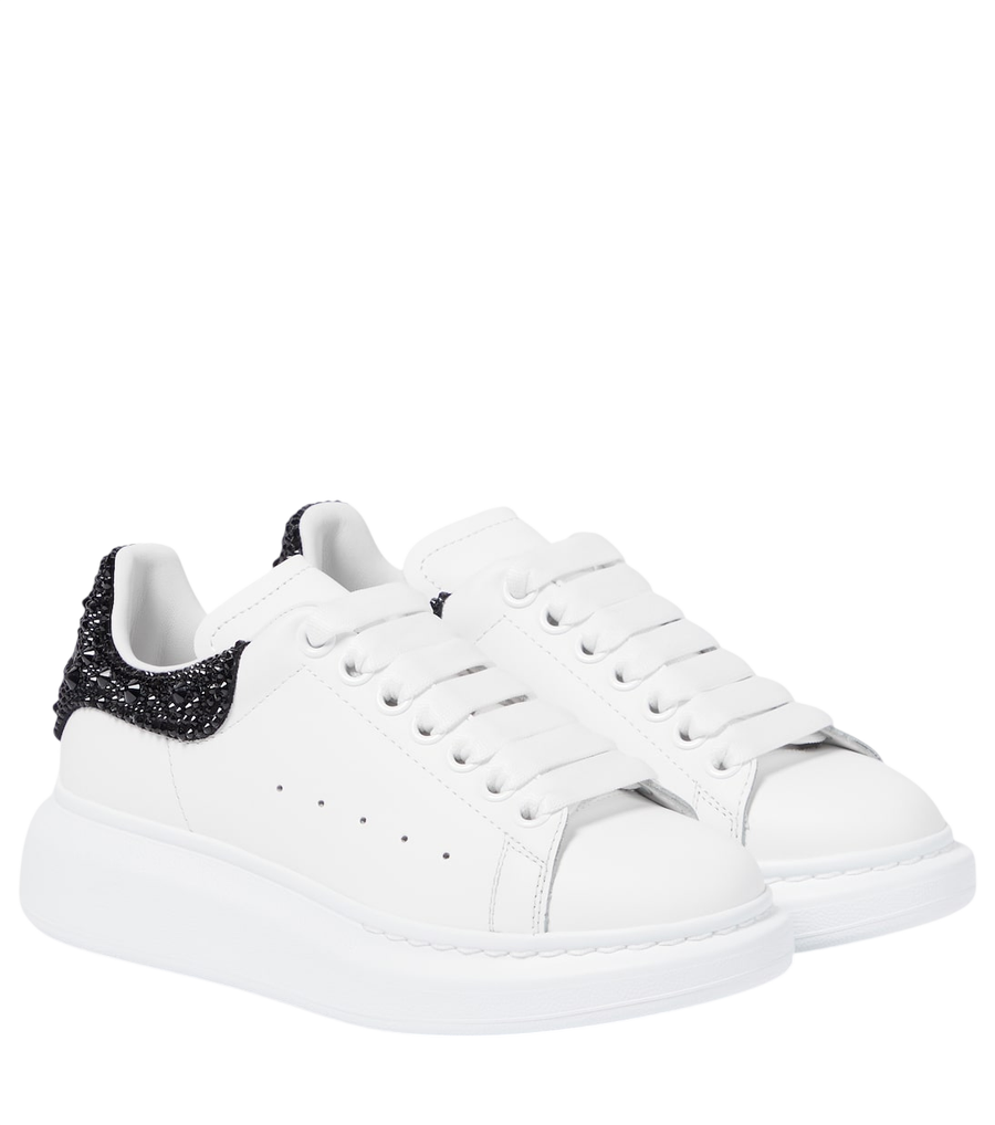 McQueen Oversized embellished leather sneakers