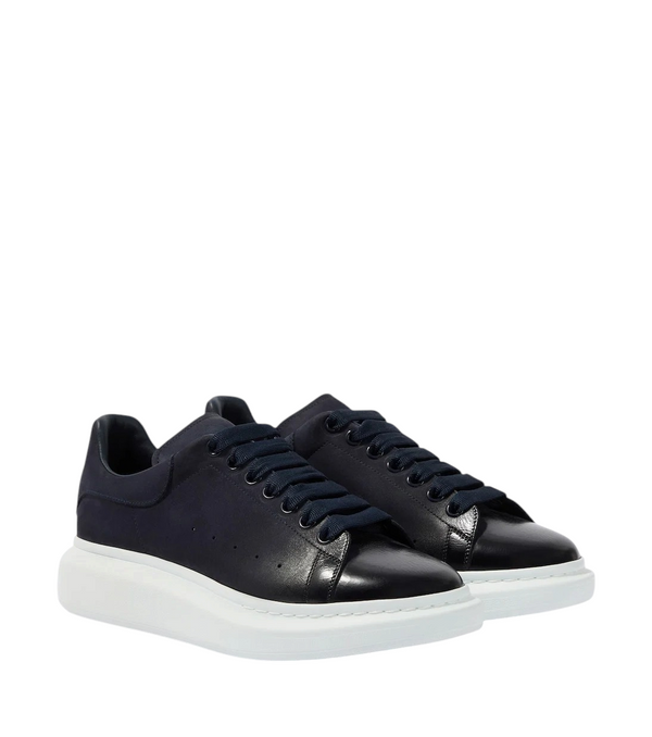 McQueen Oversized suede-trimmed leather sneakers